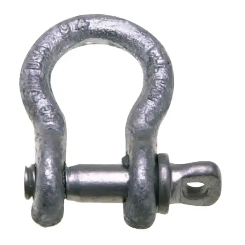 419 Series Anchor Shackles, 1/4 in Bail Size, .50 Ton, Screw Pin Shackle 419 Series Anchor Shackles, 1/4 in Bail Size, .50 Ton, Screw Pin Shackle