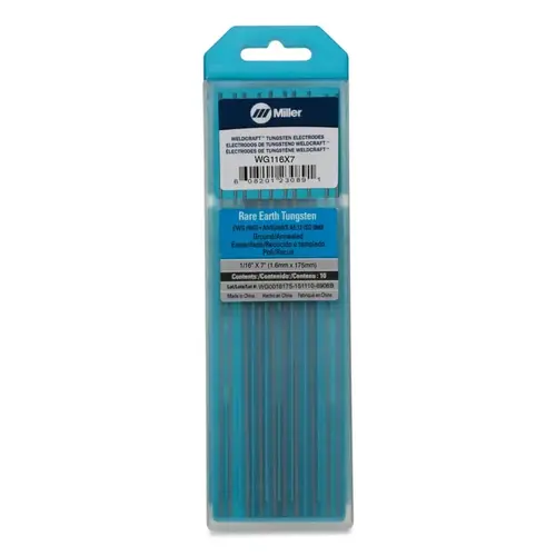 Tungsten Electrodes, 1/8 in Dia., 7 in Long, 2% Ceriated