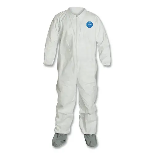 Tyvek Coveralls with attached Boots, White, X-Large - pack of 25 Tyvek Coveralls with attached Boots, White, X-Large - pack of 25