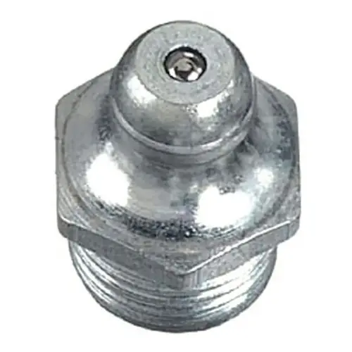 Grease Fitting, 1/4 in -28, Straight-Short Thread, 1/2 in L Grease Fitting, 1/4 in -28, Straight-Short Thread, 1/2 in L