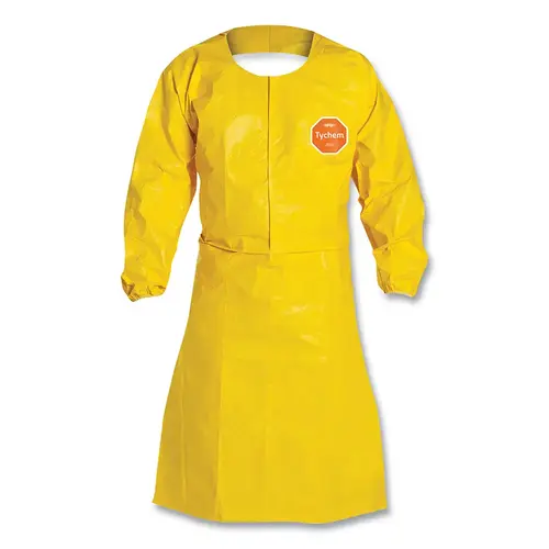Tychem QC Apron with Long Sleeves, 29 1/2 in X 47 1/4 in Yellow - pack of 25