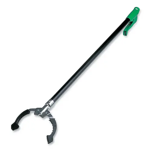 NiftyNabber Pro Litter Grab & Removal Tool 21 IN Black Green Steel Plastic