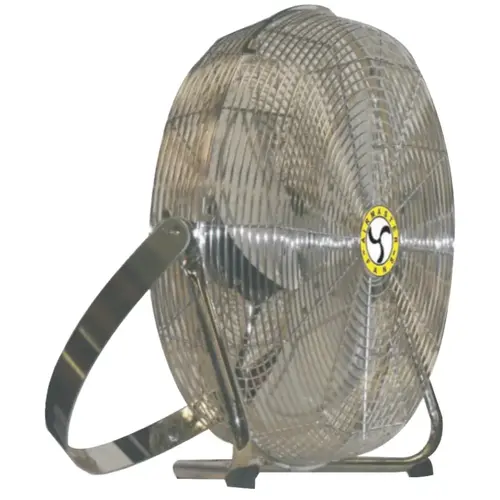 High Velocity Low Stand Fans, Swivel, Yoke Mount, 18 in, 1/8 hp, 3-Speed