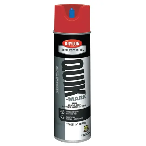 Quik-Mark APWA Solvent-Based Inverted Marking Paint, 17 oz Aerosol Can, Red - pack of 12 Quik-Mark APWA Solvent-Based Inverted Marking Paint, 17 oz Aerosol Can, Red - pack of 12