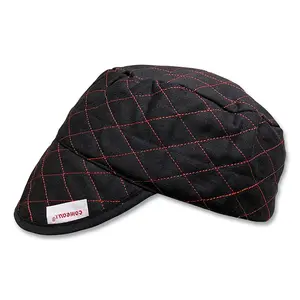 COMEAUX CAPS BC60071/4 Style 3000 Black Quilted Shop Cap, Size 7-1/4