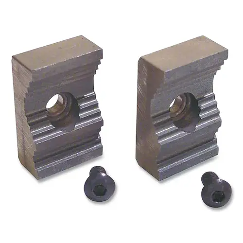 Replacement Pipe Jaws, for 4-1/2 in, 5-1/2 in, and 6-1/2 in Vise Jaws, Steel Pair Replacement Pipe Jaws, for 4-1/2 in, 5-1/2 in, and 6-1/2 in Vise Jaws, Steel Pair