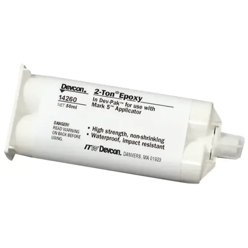 2 Ton  Clear Epoxy, 50 mL, Dev-Pak, Clear/White