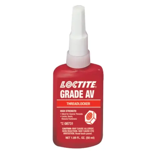 087 Grade AV Threadlocker, 50 mL, 1 in Thread, Red 087 Grade AV Threadlocker, 50 mL, 1 in Thread, Red