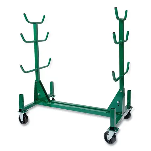 Mobile Conduit and Pipe Rack, 34 in W x 63-1/2 in H x 58-1/2 L, 1000 lb Load Capacity, Includes 4-Casters