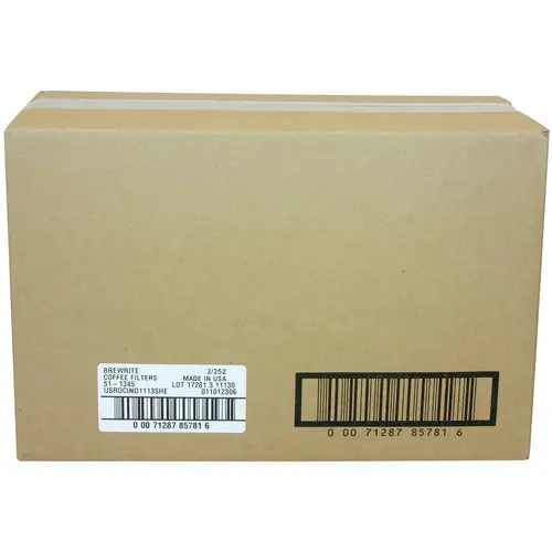 White paper basket style coffee filters with fluted sides; filters nested within each other 2/252 FIL URN PLY BREW RITE White paper basket style coffee filters with fluted sides; filters nested within each other 2/252 FIL URN PLY BREW RITE