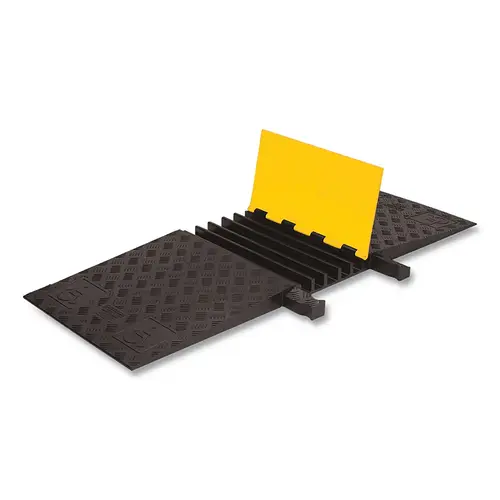 Yellow Jacket ADA Cable Protector, 1.875 in H x 50 in W x 18 in L, Dog Bone Connector, 5-CH, Yellow/Black Yellow Jacket ADA Cable Protector, 1.875 in H x 50 in W x 18 in L, Dog Bone Connector, 5-CH, Yellow/Black
