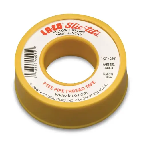 Slic-Tite  PTFE Thread Tape, 260 in L, 1/2 in W, 4 mil, Yellow - pack of 12
