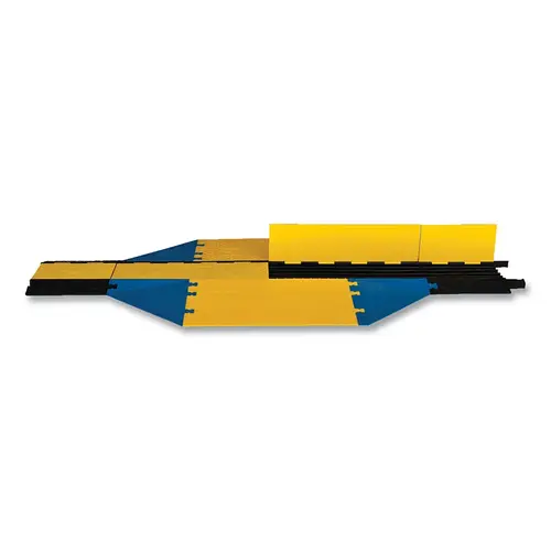 Yellow Jacket ADA Cable Protector, 1.875 in H x 51.25 in W x 111.13 in L, Hourglass Connector, 5-CH, Blue/Yellow/Black Yellow Jacket ADA Cable Protector, 1.875 in H x 51.25 in W x 111.13 in L, Hourglass Connector, 5-CH, Blue/Yellow/Black
