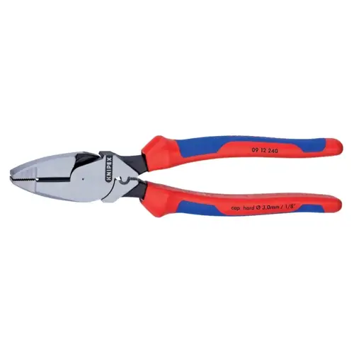 New England Linesman Pliers, 9 1/2 in Length, Dual Material Handle