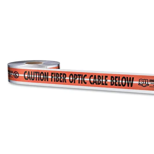 MAGNATEC Premium Detectable Warning Tape, Caution Fiber Optic Cable Below, 1000 ft, 6 in W, Orange MAGNATEC Premium Detectable Warning Tape, Caution Fiber Optic Cable Below, 1000 ft, 6 in W, Orange