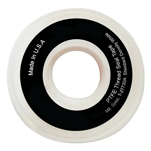 White PTFE Thread Sealant Tape, 1/2 in x 1200 in - pack of 144 White PTFE Thread Sealant Tape, 1/2 in x 1200 in - pack of 144