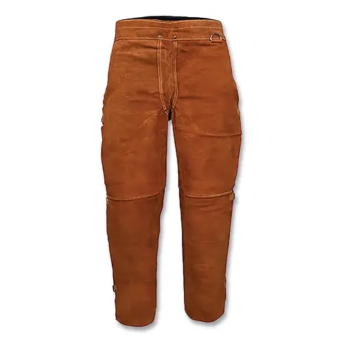 Cowhide Split Leg Waist Apron, 5330A, Double Reinforced Crotch, 24 in W x 38 in L, Dark Brown