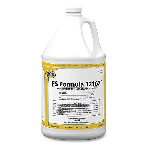 FS Formula 12167  Chlorinated Disinfectant, 1 gal, Bottle, Strong Chlorine Scent - pack of 4
