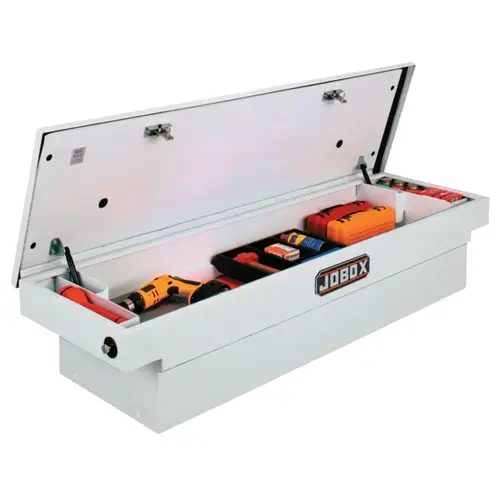 Steel Single Lid Crossover Truck Boxes, 71" x 30" x 17 1/4", White Steel Single Lid Crossover Truck Boxes, 71" x 30" x 17 1/4", White
