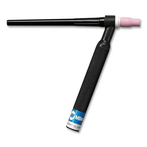 WP-20 Water Cooled TIG Torch Kit, Angled Head, 3/4 in dia Handle, 25 ft Rubber Cable