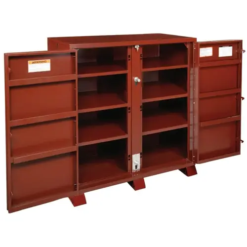 Extra Heavy-Duty Cabinets, 60 1/8W x 24 1/4D x 60 3/4H, 2 Doors, 11 Shelves Brown Extra Heavy-Duty Cabinets, 60 1/8W x 24 1/4D x 60 3/4H, 2 Doors, 11 Shelves Brown