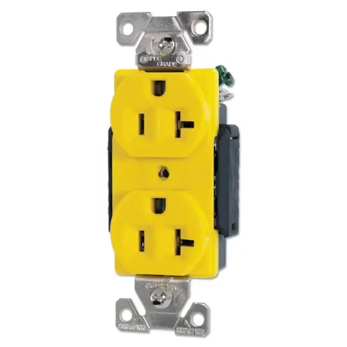 RECP DUP CR 20A 125V 2P3W B/SWIRE YL Yellow RECP DUP CR 20A 125V 2P3W B/SWIRE YL Yellow