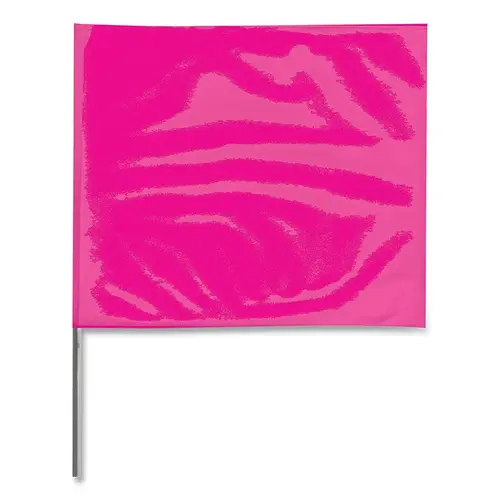 Stake Flags, 4 in x 5 in, 36 in Height, PVC; Steel Wire, Pink Glo - pack of 100 Stake Flags, 4 in x 5 in, 36 in Height, PVC; Steel Wire, Pink Glo - pack of 100