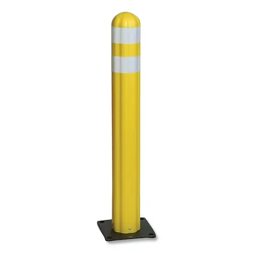 Poly Guide-Post Delineators , HDPE, 5.75 in W x 42 in H, Yellow with 3-in Reflective Tape Stripes Poly Guide-Post Delineators , HDPE, 5.75 in W x 42 in H, Yellow with 3-in Reflective Tape Stripes