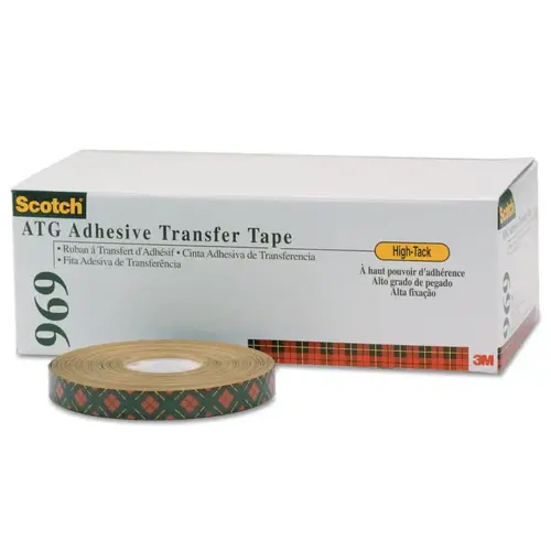 Scotch A.T.G. Adhesive Transfer Tape 969, 3/4 in x 18 yd, 5 mil, Clear - pack of 48 Scotch A.T.G. Adhesive Transfer Tape 969, 3/4 in x 18 yd, 5 mil, Clear - pack of 48
