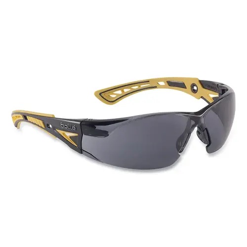 Rush+ Series Safety Glasses, Smoke Lens, Platinum Anti-Fog, Yellow/Black Frame Pair Rush+ Series Safety Glasses, Smoke Lens, Platinum Anti-Fog, Yellow/Black Frame Pair