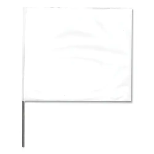 Stake Flags, 4 in x 5 in, 24 in Height, White - pack of 100