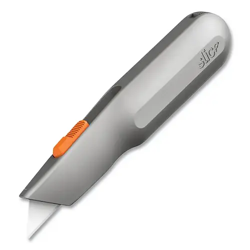 Manual Metal-Handle Utility Knife, 6.69 in L, Manual Retracting Blade, Ceramic, Metal Handle, Gray Manual Metal-Handle Utility Knife, 6.69 in L, Manual Retracting Blade, Ceramic, Metal Handle, Gray