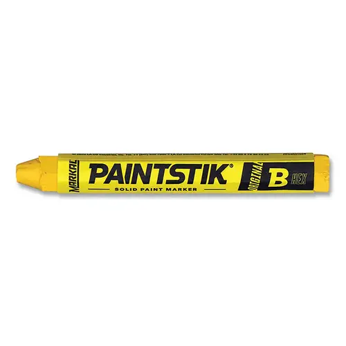 Paintstik Original B Solid Paint Marker, 0.66 in dia, 4.75 in L, Yellow - pack of 12 Paintstik Original B Solid Paint Marker, 0.66 in dia, 4.75 in L, Yellow - pack of 12
