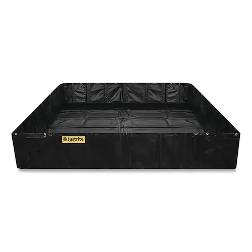 QuickBerm Spill Berm with Angle Brackets, Black, 12 ft x 12 ft x 12 in, 1077 gal Capacity QuickBerm Spill Berm with Angle Brackets, Black, 12 ft x 12 ft x 12 in, 1077 gal Capacity