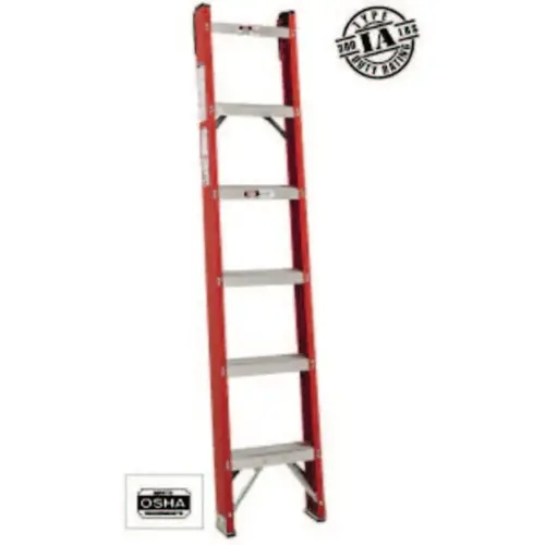 Louisville Ladder Fh1000 6 Ft. 300 Lb. Fiberglass 6-Step Shelf Ladder Silver Louisville Ladder Fh1000 6 Ft. 300 Lb. Fiberglass 6-Step Shelf Ladder Silver
