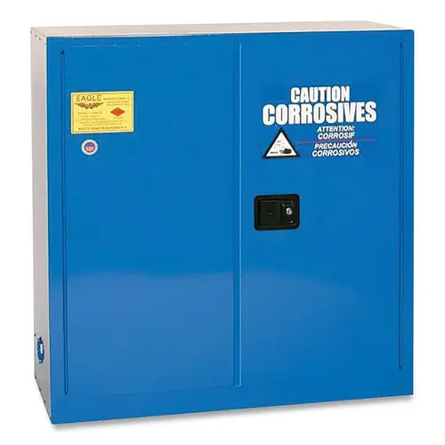 Acid and Corrosive Safety Cabinet, Standard 30, Manual-Close Door, 30 gal Cap, Steel, Blue Acid and Corrosive Safety Cabinet, Standard 30, Manual-Close Door, 30 gal Cap, Steel, Blue