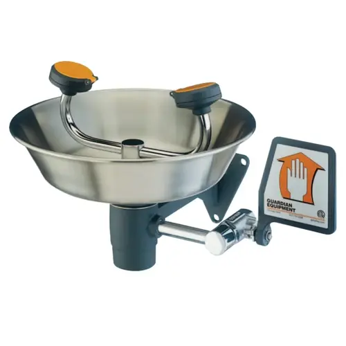 Wall Mounted Eye/Face Washes, 11 1/2 in, Stay Open Ball Valve Wall Mounted Eye/Face Washes, 11 1/2 in, Stay Open Ball Valve