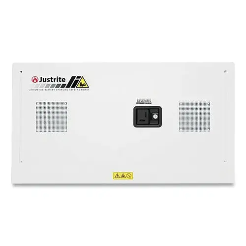 Lithium-Ion Battery Charging Cabinet For 8 Receptacles, 4kwh Tecr Capacity, Gray