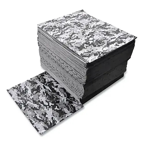 Sorbent Pads and Rolls, 18 in L x 16 in W, Universal, Premium, Two-Ply, Camouflage, Pads - pack of 50