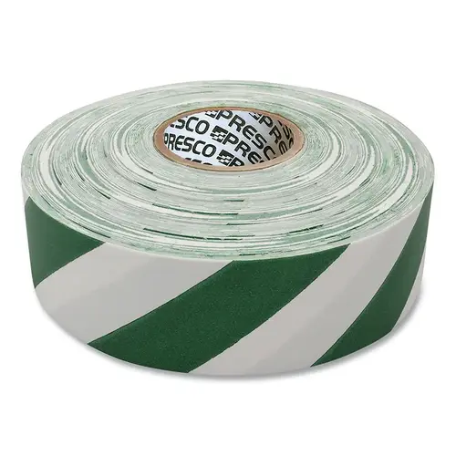 1-3/16INX300FT STRIPES FLAGGING TAPE GREEN & WHI - pack of 12 1-3/16INX300FT STRIPES FLAGGING TAPE GREEN & WHI - pack of 12