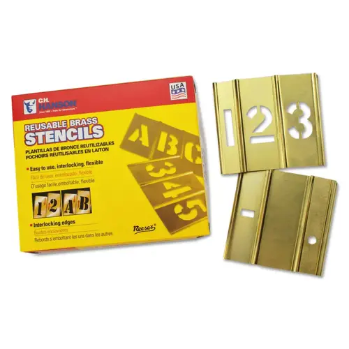 15 Piece Single Number Set, Brass, 3 in
