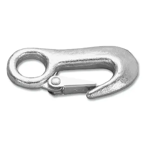 Snap Hook, Malleable Iron and Steel, Rigid Fixed Eye Hook, 9/16 in Hook Opening, 3-5/8 in L, 1,000 lb Snap Hook, Malleable Iron and Steel, Rigid Fixed Eye Hook, 9/16 in Hook Opening, 3-5/8 in L, 1,000 lb
