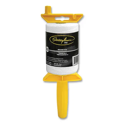 PRO Mason's Line Reel, 500 ft Braided #18 Nylon with Reel, White