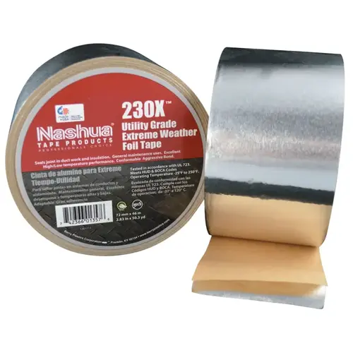 Extreme Weather Foil Tapes, 72 mm X 46 m, 3 mil, Silver Aluminum - pack of 16 Extreme Weather Foil Tapes, 72 mm X 46 m, 3 mil, Silver Aluminum - pack of 16