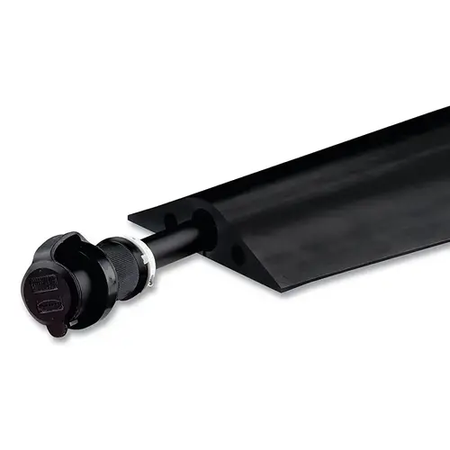 Rubber Duct Cable Protector, 1.875 in H x 6 in W x 60 in L, 1-Channel, Office Cable, Black