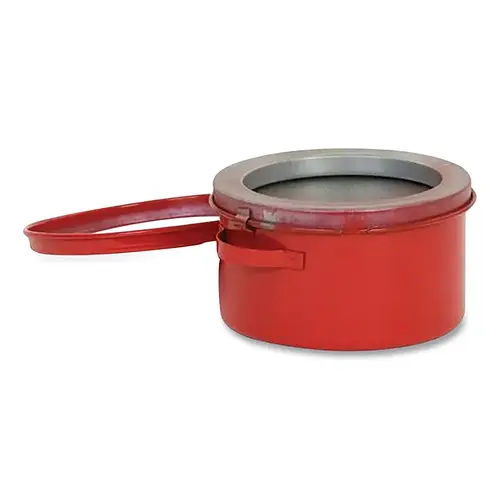 Bench and Daub Can, 1 qt Capacity, Red, Galvanized Steel, Bench Can with Lid