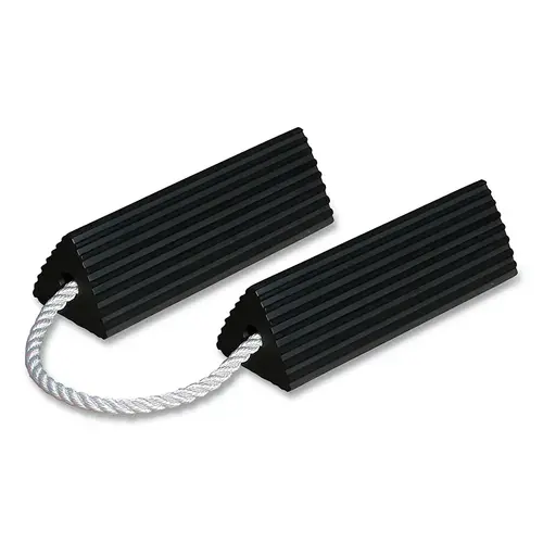 General-Purpose Rubber Wheel Chock, 17.5 in L x 11 in W x 5.25 in H, Black, Includes 24 in Rope Paired, Aviation General-Purpose Rubber Wheel Chock, 17.5 in L x 11 in W x 5.25 in H, Black, Includes 24 in Rope Paired, Aviation