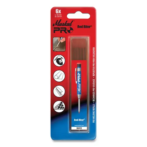 PRO Refill, Red-Riter Welding/Fabricating Marker, Red - pack of 6 PRO Refill, Red-Riter Welding/Fabricating Marker, Red - pack of 6