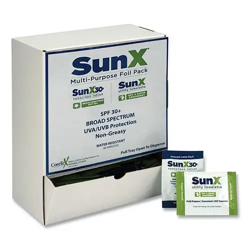 SunX30 Lotion And Wipe Combo Pack, 50 per Box SunX30 Lotion And Wipe Combo Pack, 50 per Box