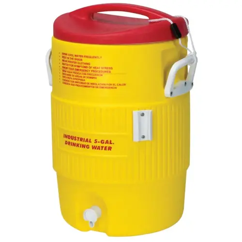 Heat Stress Solution Water Cooler, 5 Gallon, Red and Yellow Heat Stress Solution Water Cooler, 5 Gallon, Red and Yellow